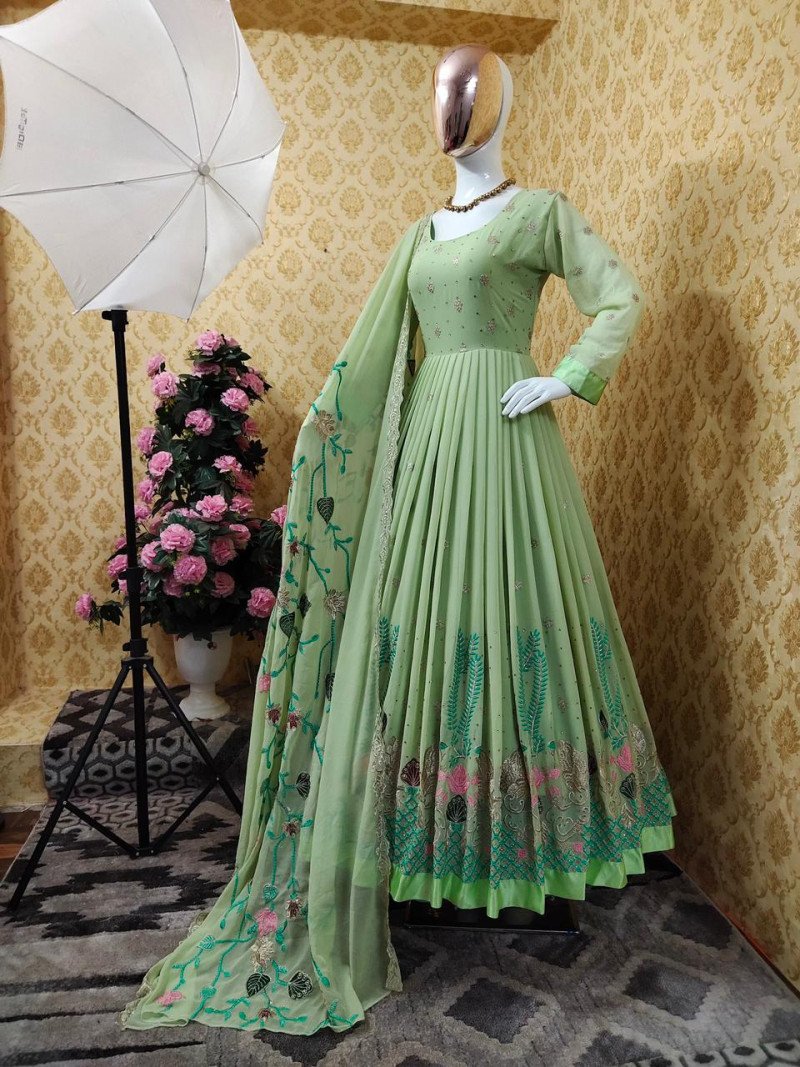 Alfaaz Kimaya Dola Silk Wholesale Gown With Dupatta Catalog